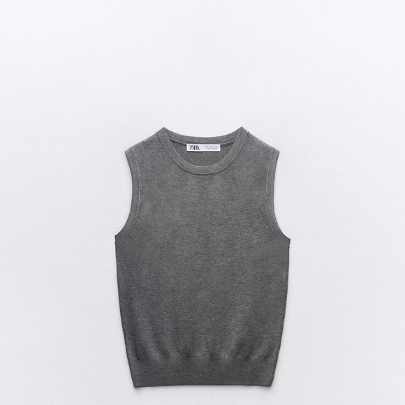 Zara Sweaters - NWOT Zara Charcoal Sleeveless Knit Top Sweater Vest